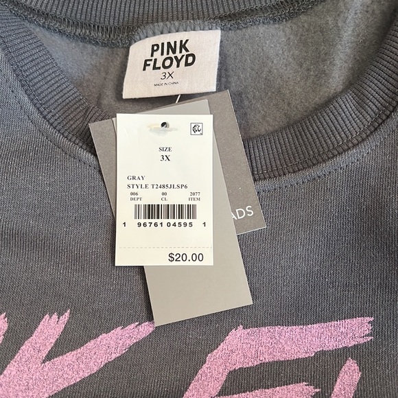 NWT! Pink Floyd the dark side of the moon plus size graphic sweatshirt - gray - Picture 5 of 6